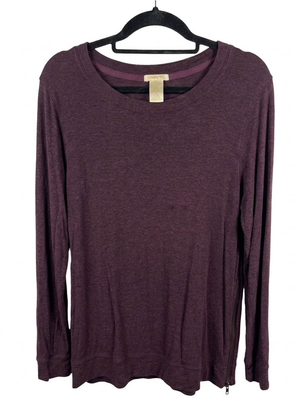 Matty M Plum Long Sleeve Crewneck Top
